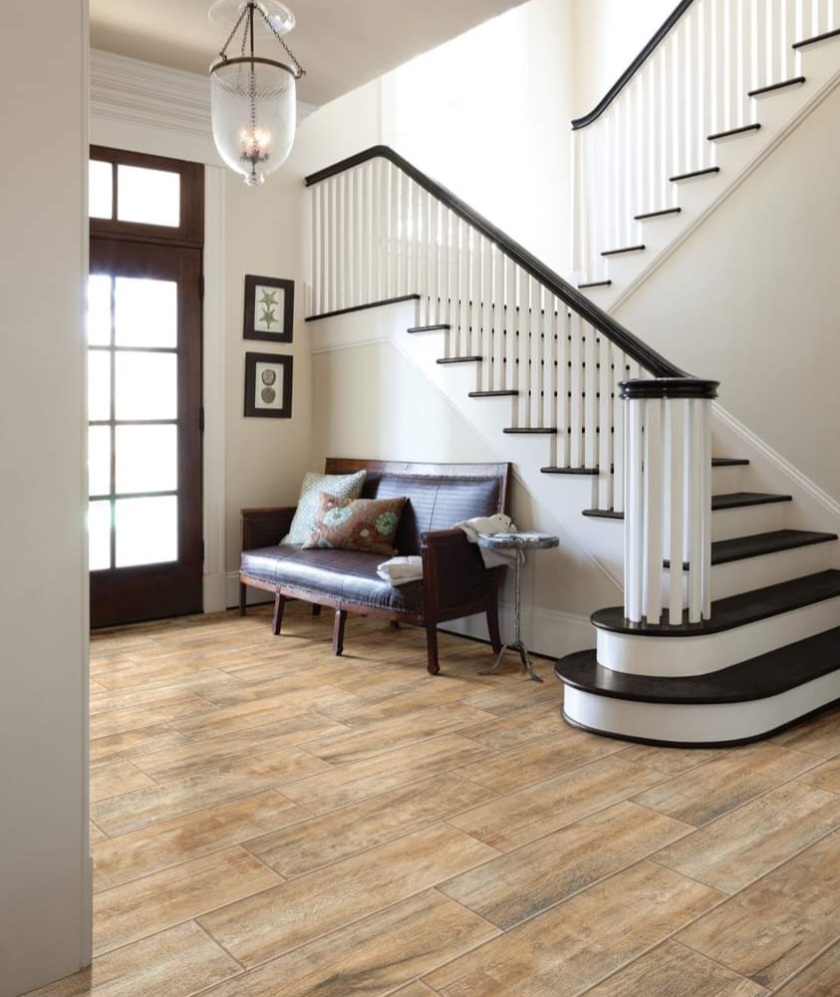 A beautiful hard wood floor in a high end home.
